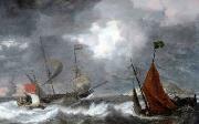 Bonaventura Peeters, Sea storm with sailing ships